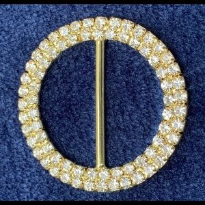 One rhinestone invitation gold belt buckle slider